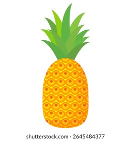 Pineapple. Illustration of pineapple fruit with isolated cartoon style on white. summer fruits, for a healthy and natural life,  Vector illustration