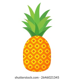 Pineapple. Illustration of pineapple fruit with isolated cartoon style on white. summer fruits, for a healthy and natural life,  Vector illustration