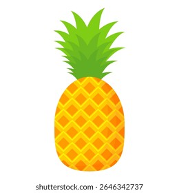 Pineapple. Illustration of pineapple fruit with isolated cartoon style on white. summer fruits, for a healthy and natural life,  Vector illustration