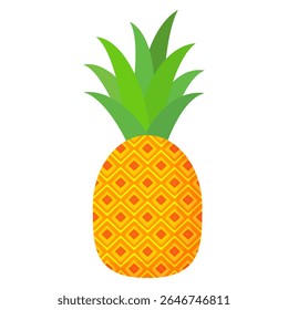 Pineapple. Illustration of pineapple fruit with isolated cartoon style on white. summer fruits, for a healthy and natural life,  Vector illustration
