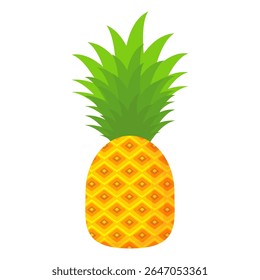 Pineapple. Illustration of pineapple fruit with isolated cartoon style on white. summer fruits, for a healthy and natural life,  Vector illustration