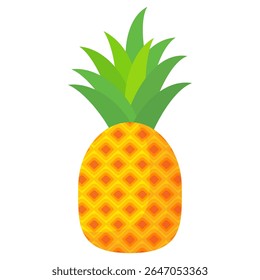 Pineapple. Illustration of pineapple fruit with isolated cartoon style on white. summer fruits, for a healthy and natural life,  Vector illustration