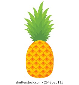 Pineapple. Illustration of pineapple fruit with isolated cartoon style on white. summer fruits, for a healthy and natural life,  Vector illustration