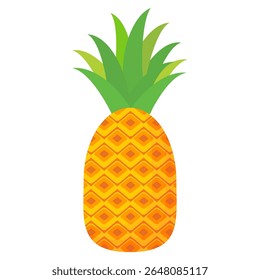 Ananás. Ilustração de abacaxi com estilo de desenho animado isolado em branco. frutas de verão, para uma vida saudável e natural, ilustração Vetor