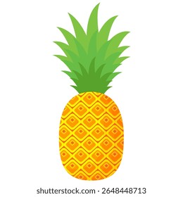 Ananás. Ilustração de abacaxi com estilo de desenho animado isolado em branco. frutas de verão, para uma vida saudável e natural, ilustração Vetor