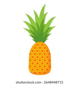 Pineapple. Illustration of pineapple fruit with isolated cartoon style on white. summer fruits, for a healthy and natural life,  Vector illustration