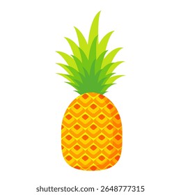 Ananás. Ilustração de abacaxi com estilo de desenho animado isolado em branco. frutas de verão, para uma vida saudável e natural, ilustração Vetor