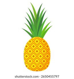 Ananás. Ilustração de abacaxi com estilo de desenho animado isolado em branco. frutas de verão, para uma vida saudável e natural, ilustração Vetor