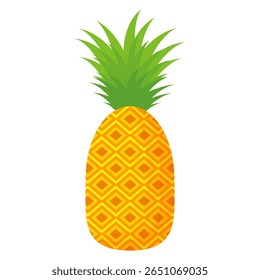 Ananás. Ilustração de abacaxi com estilo de desenho animado isolado em branco. frutas de verão, para uma vida saudável e natural, ilustração Vetor