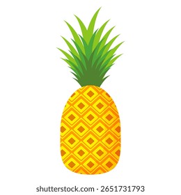 Ananás. Ilustração de abacaxi com estilo de desenho animado isolado em branco. frutas de verão, para uma vida saudável e natural, ilustração Vetor