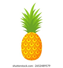 Ananás. Ilustração de abacaxi com estilo de desenho animado isolado em branco. frutas de verão, para uma vida saudável e natural, ilustração Vetor