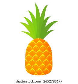 Ananás. Ilustração de abacaxi com estilo de desenho animado isolado em branco. frutas de verão, para uma vida saudável e natural, ilustração Vetor