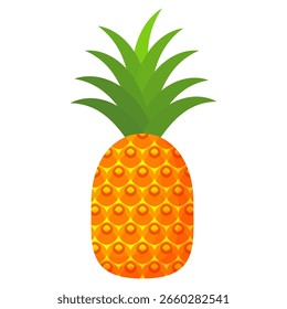 Pineapple. Illustration of pineapple fruit with isolated cartoon style on white. summer fruits, for a healthy and natural life,  Vector illustration
