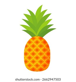 Pineapple. Illustration of pineapple fruit with isolated cartoon style on white. summer fruits, for a healthy and natural life,  Vector illustration