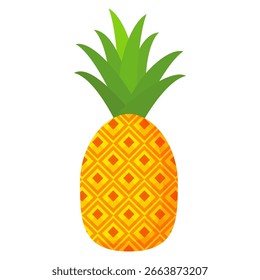 Pineapple. Illustration of pineapple fruit with isolated cartoon style on white. summer fruits, for a healthy and natural life,  Vector illustration