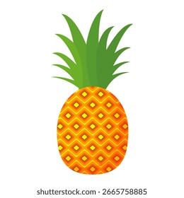 Pineapple. Illustration of pineapple fruit with isolated cartoon style on white. summer fruits, for a healthy and natural life,  Vector illustration