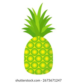 Pineapple. Illustration of pineapple fruit with isolated cartoon style on white. summer fruits, for a healthy and natural life,  Vector illustration
