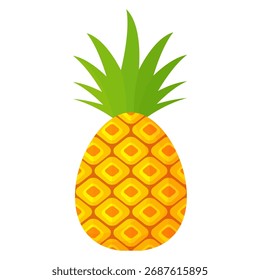 Pineapple. Illustration of pineapple fruit with isolated cartoon style on white. summer fruits, for a healthy and natural life,  Vector illustration