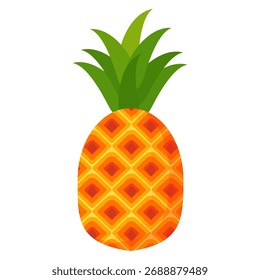 Ananas. Illustration von Ananasfrüchten mit isoliertem Cartoon-Stil auf Weiß. Sommerfrüchte, für ein gesundes und natürliches Leben, Vektorgrafik