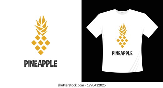 pineapple illustration hand drawn fruit shirt vector ananas beautiful logo hawaiian tropical paradise vacation summer vibe t shirt.