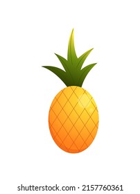 Pineapple illustration isolated on white background in flat style