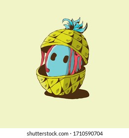 Pineapple Illustration for Sticker, Merchandise, T-shirt, and others media.
available EPS file  