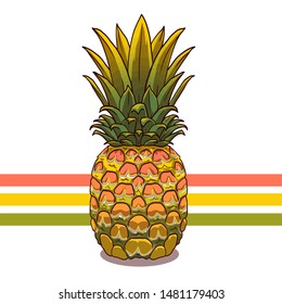 pineapple illustration tee shirt logo wallpaper poster graphic design