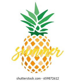 Pineapple illustration, t-shirt graphics, vectors