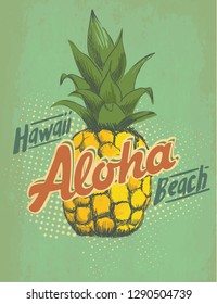 Pineapple illustration, typography, t-shirt graphics, vectors 