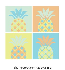 Pineapple illustration, typography, t-shirt graphics, vectors