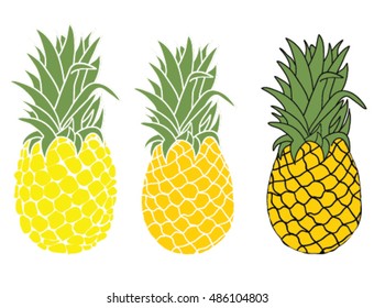 Pineapple illustration, typography, t-shirt graphics, vectors