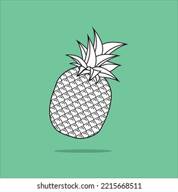 Pineapple illustration vector art. Drowing