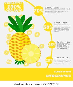 Pineapple infographics , Fruit . vector illustration