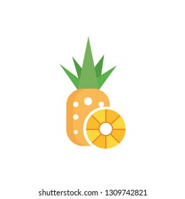 Pineapple isolated. ananas exotic tropical fruit. Vector illustration