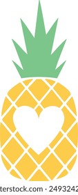 Pineapple isolated on transparent background. Vector illustration.