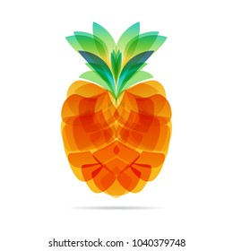 Pineapple isolated on white background, vector illustration 