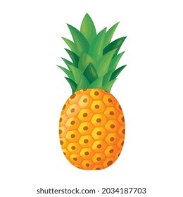 pineapple isolated over white background. vector illustration