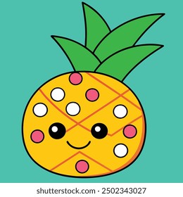 Pineapple isolated vector  and illustration 