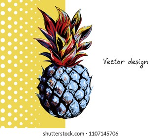Pineapple. Isolated vector object.