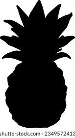 icono de silueta de vector aislado de piña