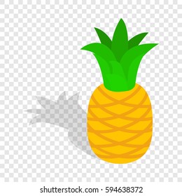 Pineapple isometric icon 3d on a transparent background vector illustration