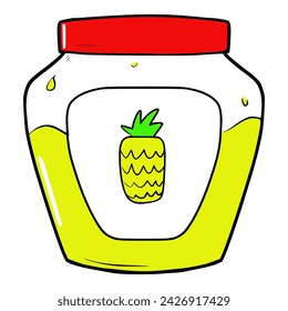 pineapple jam illustration hand drawn isolated vector
