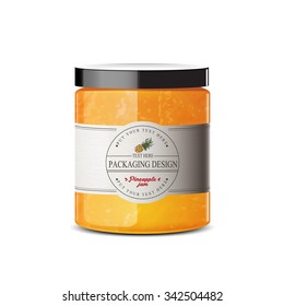 Pineapple jam isolated on white background vector design