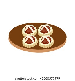 Pineapple Jam Tarts Chinese New year food clipart