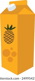 Pineapple juice carton ,Vector illustration on a white background.