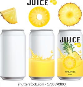 Pineapple  of pineapple juice containing cans