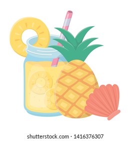 pineapple juice drink design vector illustration