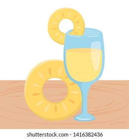 pineapple juice drink design vector illustration
