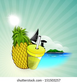 Zumo de piña, fondo de bebida fresca. 