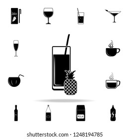 pineapple juice in a glass icon. Drink icons universal set for web and mobile